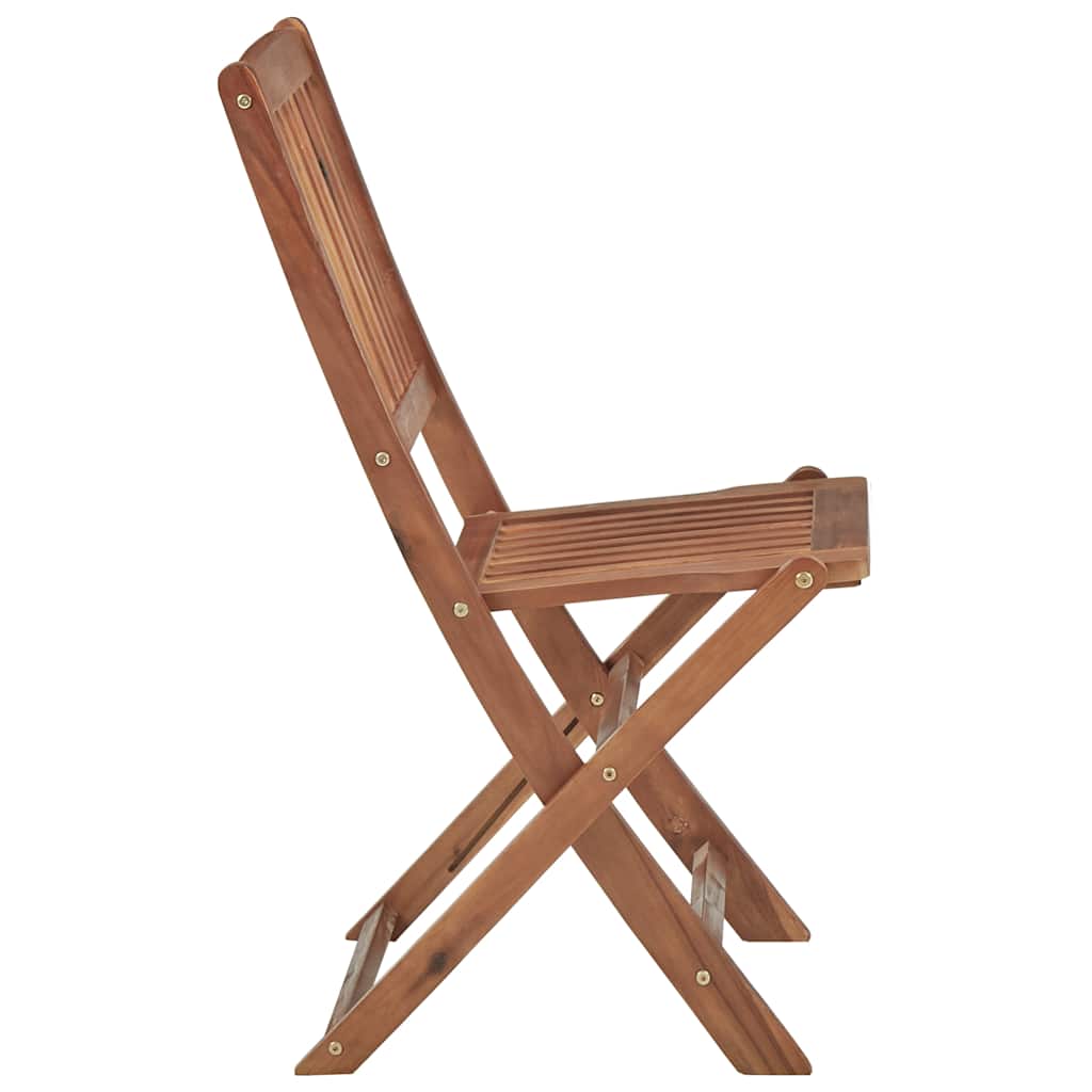 Foldable Garden Chairs 8 pcs with Cushions Solid Acacia Wood