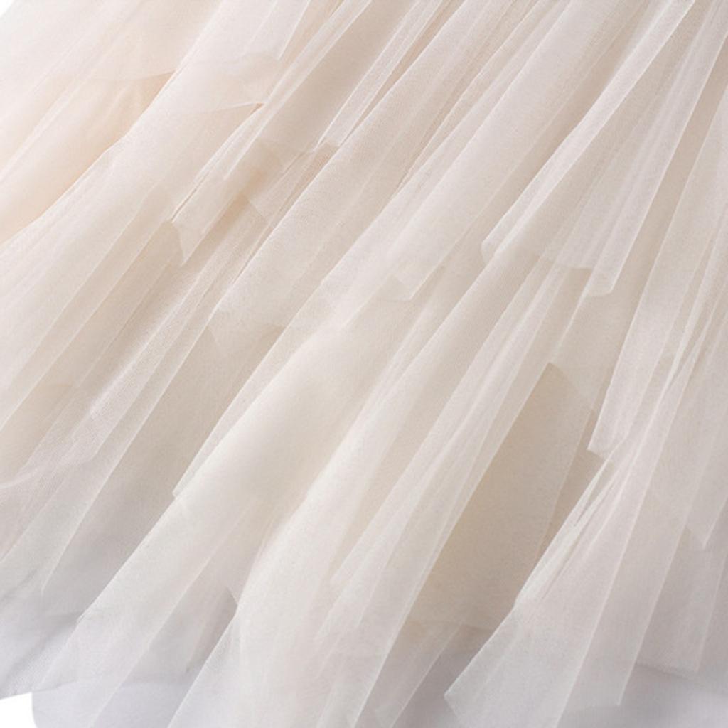 Женская модная повседневная однотонная юбка с высокой талией и оборками из сетки длиной до пола