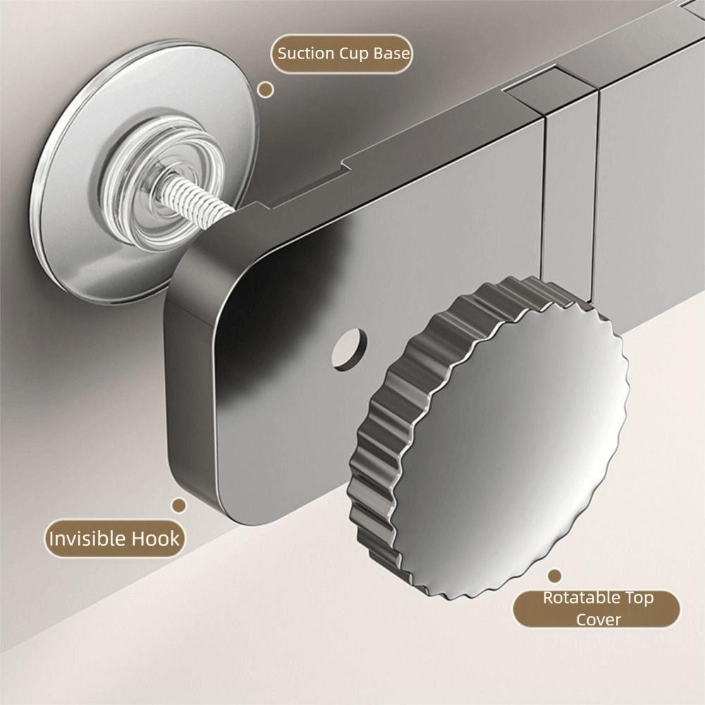 Space-Saving Suction Cup Door Hook Strong Vacuum Suction Easy Install Wall-Mounted Clothes Hanger Foldable Hook 6 Hooks