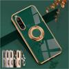 Shockproof Plating Ring Holder Phone Case for Sony Xperia 1 VI V 10 IV 5 III Silicone Stand Back Shell Luxury Full Protection Cover