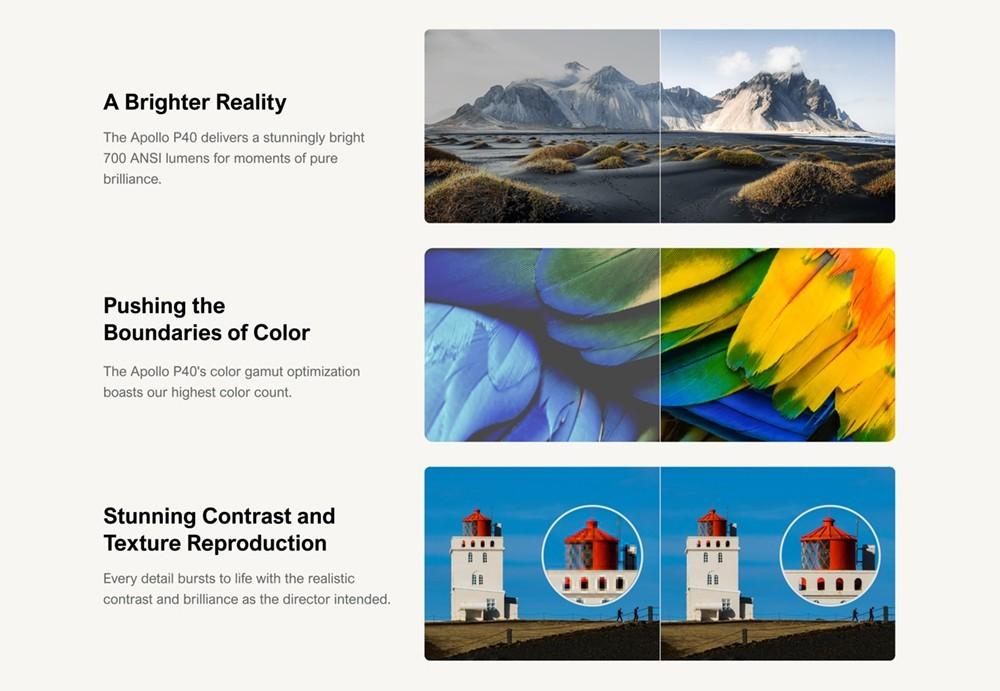 Ultimea Apollo P40 LCD Projector, Full HD Native 1080P 700 ANSI Lumens, 5G WiFi, Keystone Correction, Bluetooth 5.0 Grey