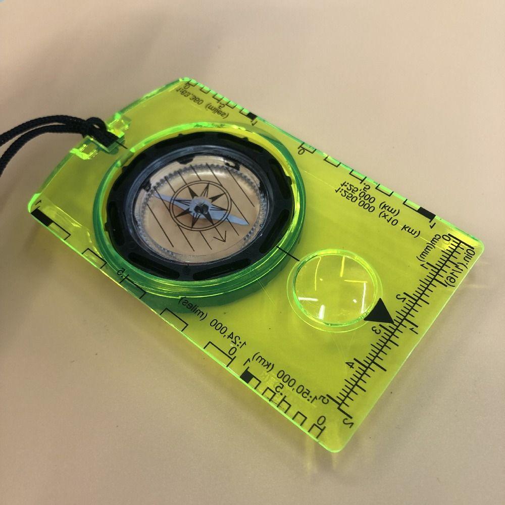 Tool Handheld Transparent Mini Ruler Compass Compass Ruler Outdoor Navigation Map Reading Scouts