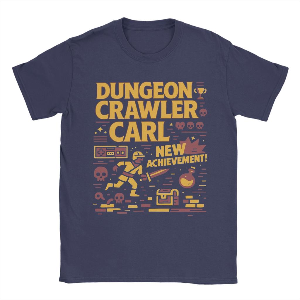 Men TShirts Dungeon Crawler Carl New Achievement Novelty Pure Cotton Tee Shirt Short Sleeve T Shirt Crewneck Clothes Plus Size