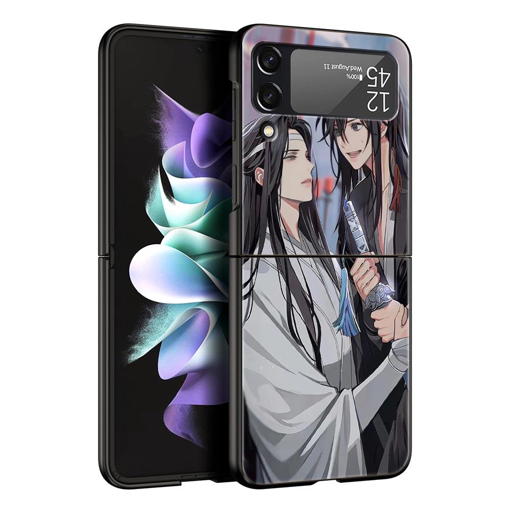 Аниме Мо Дао Цзу Ши Милый Чехол для Телефона Z Flip 4 Для Samsung Z Flip 3 5G Черный Жесткий Чехол Galaxy ZFlip3 ZFlip5 Обложка Складной Роскошный