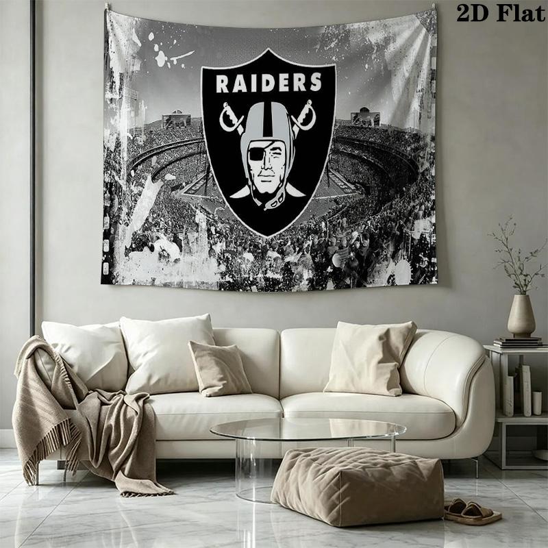 Las Vegas Raiders Wall Tapestry Aesthetic Wall Hanging Printed Fabric Blanket Decorative Tapestries for Bedroom Living Room Home Decor