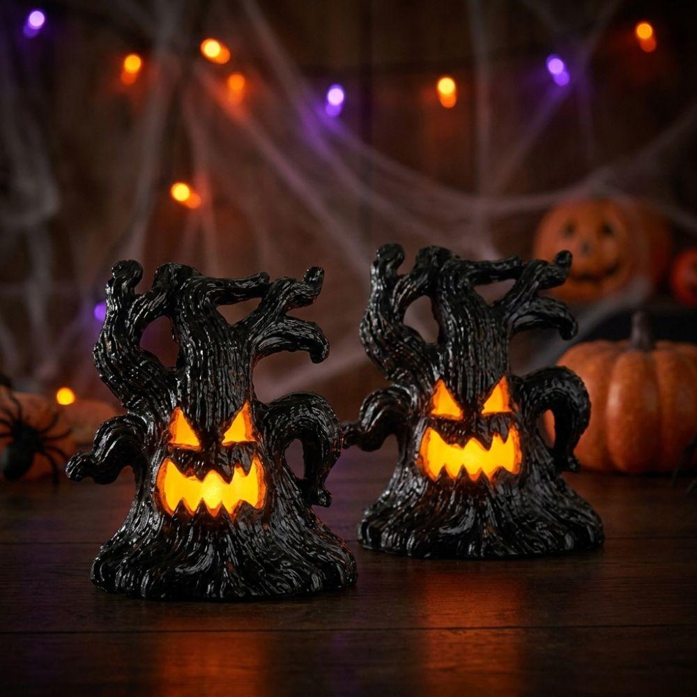 Resin Halloween Monster Tree Light Ornament Grimace Tree Tabletop Lamp Indoor Table Decor