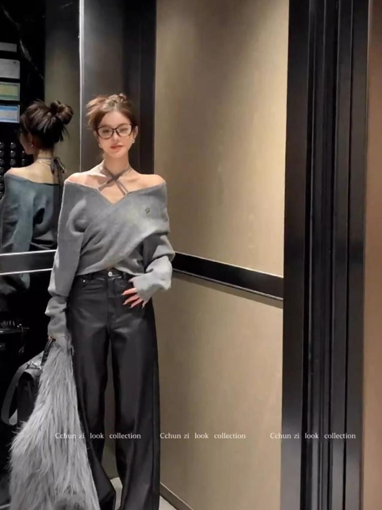 Рождественский свитер в стиле ретро, весенний сексуальный свитер Joker больших размеров для женщин, дизайнерский сладкий и пряный пуловер.