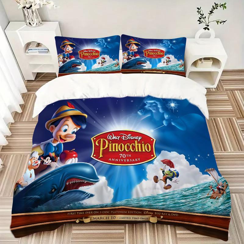 Pinocchio'S Magical Journey Print 3Pcs Bedding Setduvet Cover With 2 Bedropillowcase Home Birthday Gift
