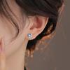 S925 Silver-plated Earrings Opal Star Moon Earrings for Women Design Sensory Ear Piercing Star Earrings Explosion Simple Sweet Earrings