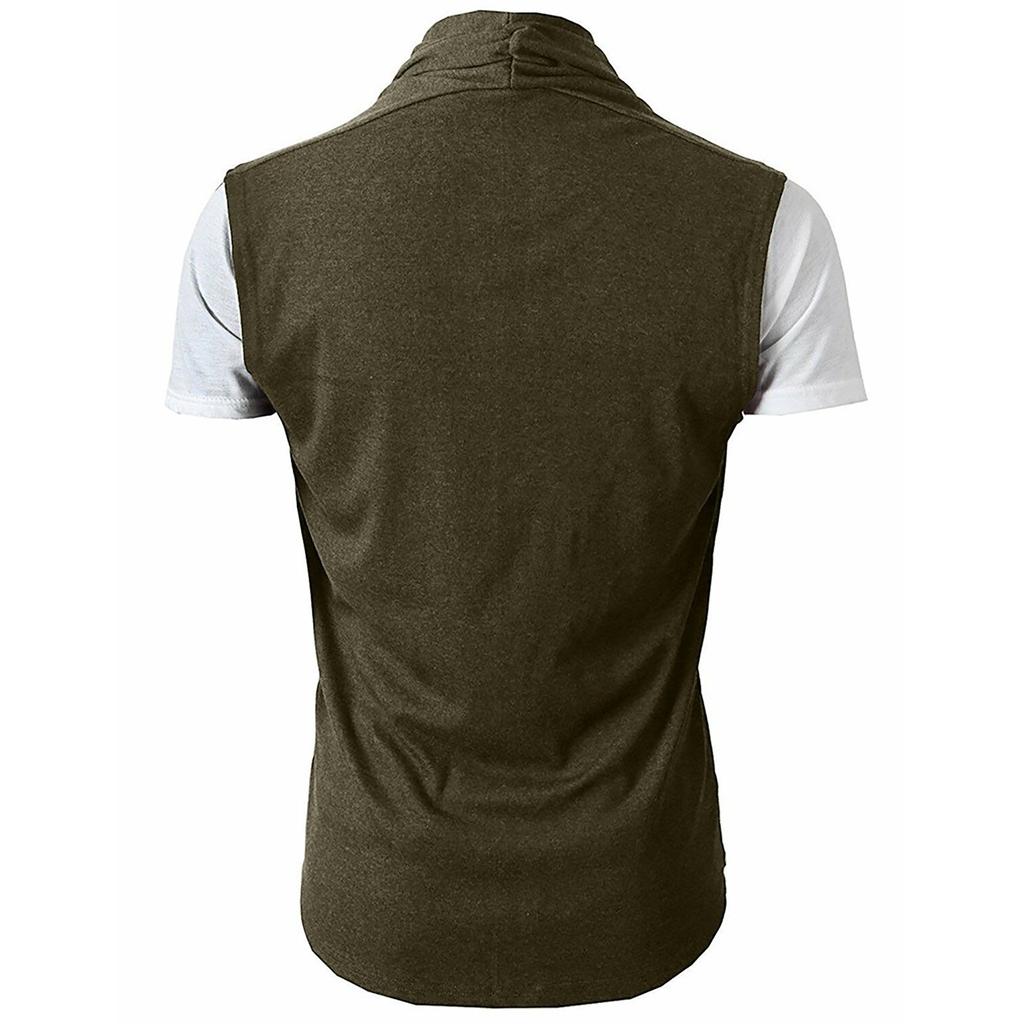 Мужской кардиган без рукавов, футболка, повседневные приталенные классические рубашки, формальные топы