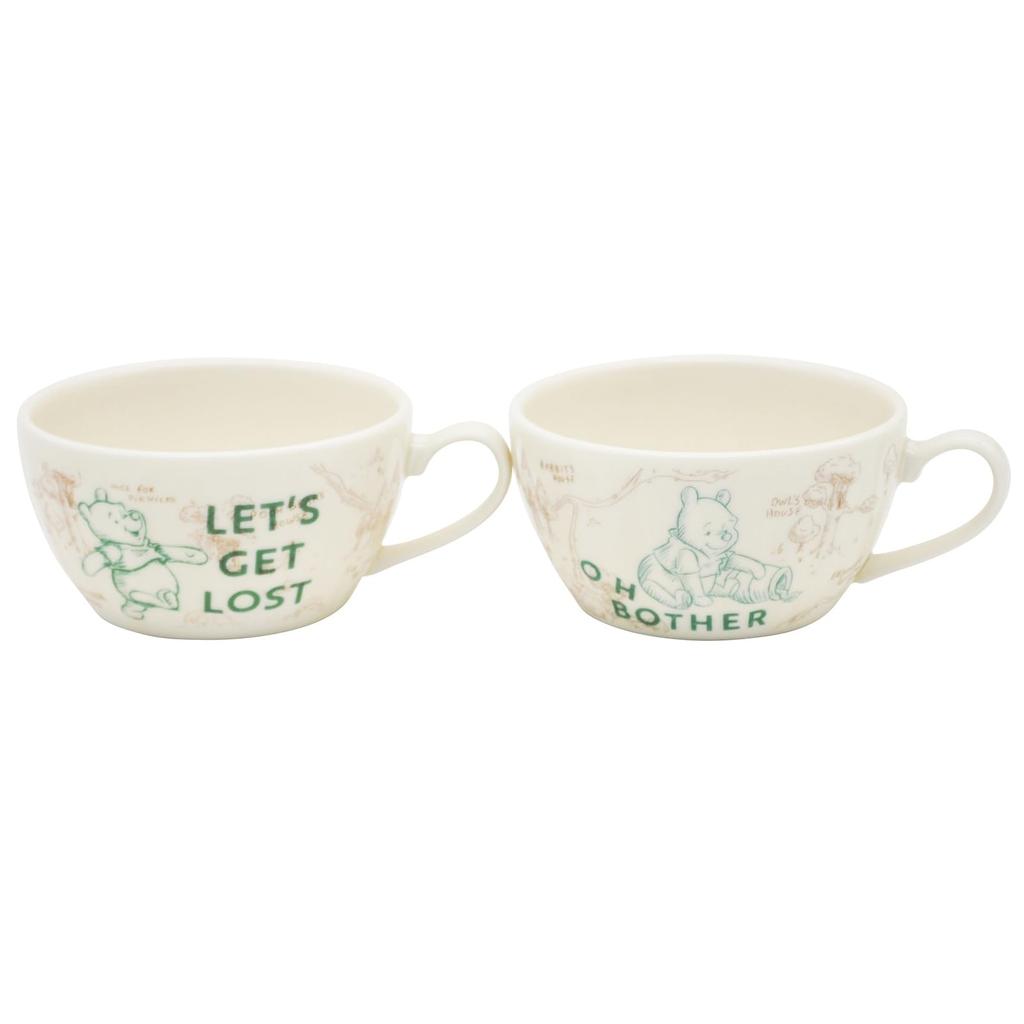 Дисней Пара суповых чашек Посуда на 2 персоны с возможностью мытья в посудомоечной машине и использования в микроволновой печи 100 Acre Miscellaneous Сделано в наборе «Винни Пух», Люди, Прибл.. 310 мл, Крышка, Безопасный,