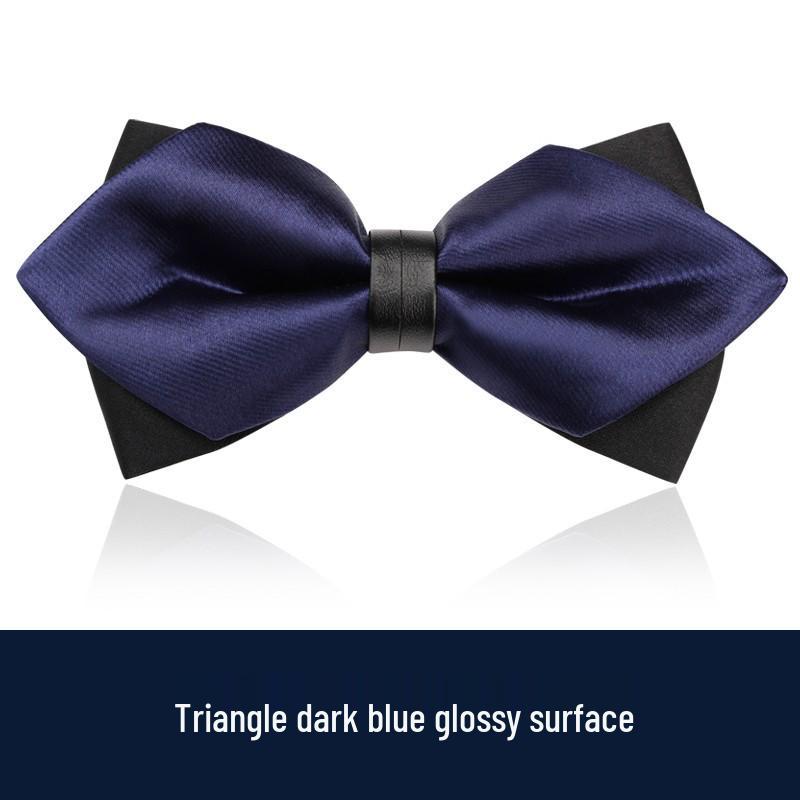 Men's Burgundy & Black Bow Tie for Weddings - British Korean Style