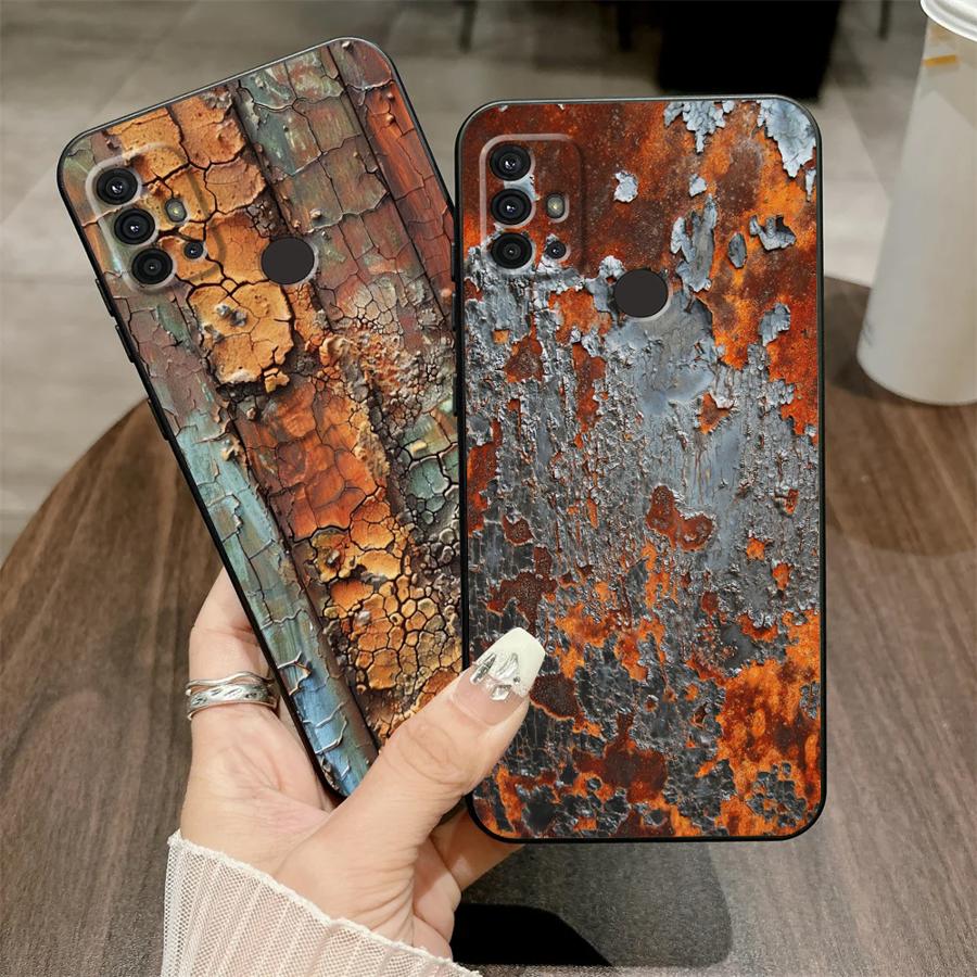 Ретро-кейс с эффектом ржавчины для Motorola Moto G51 G73 G32 Edge 20 Pro 30 Lite G71 G53 G30 G22 Edge40 G60s G50 G52 Чехол для телефона