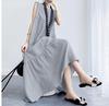 Women's Summer Literary Casual Cotton Linen Dress Round Neck Sleeveless Elegant Long Dresses