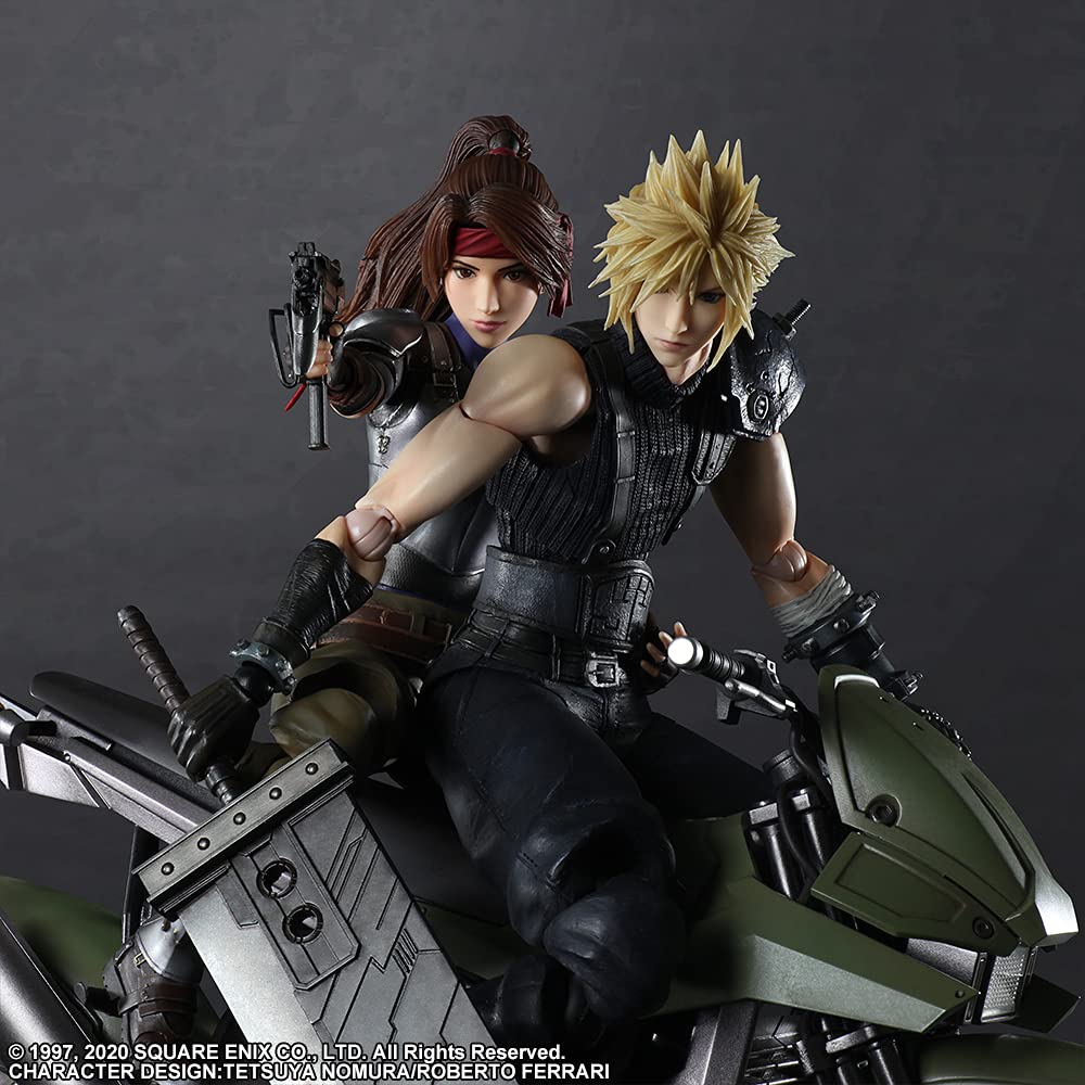Final Fantasy VII Remake PLAY ARTS Kai Джесси, Клауд и Набор Мотоцикл ПВХ Раскрашенные Подвижные Фигурки