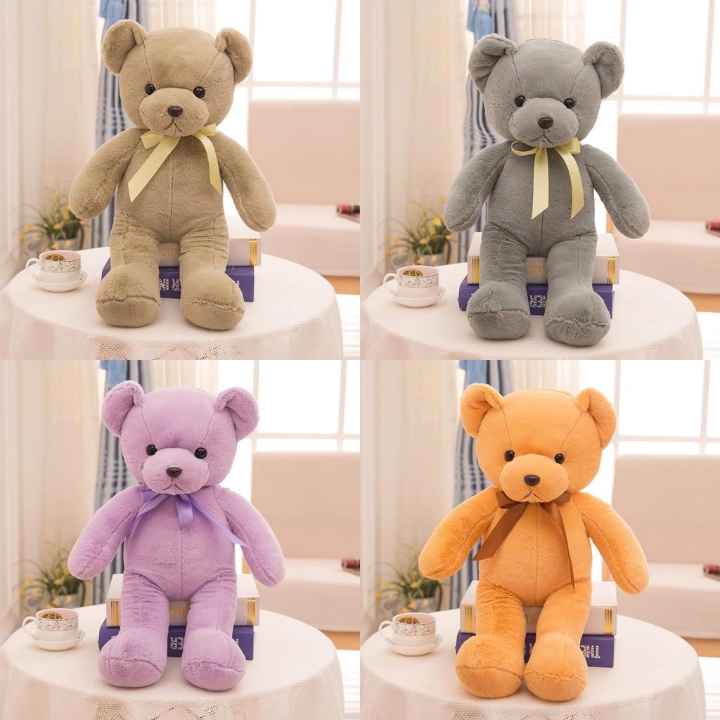 35cm Bear Teddy With Colored Bow Tie Plush Toy Stuffed Animal Doll Kids Gifts