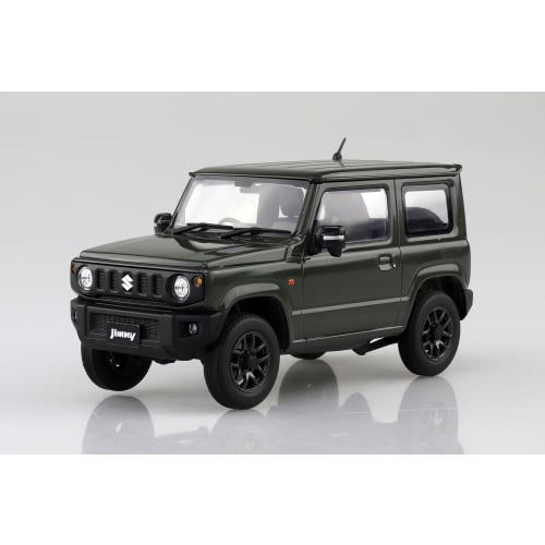 Aoshima Bunka Kyozai 1/24 Scale Rakupla Snap Car Series No.03-JG JB64 Jimny 2018 Jungle Green Pre-Colored Plastic Model Kit (Car)