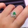 BELLA BOX Новые нежные зеленые темпераментные открывающиеся кольца в форме сердца для женщин с цирконом, свадебные, помолвочные, вечерние, изысканные винтажные ювелирные изделия