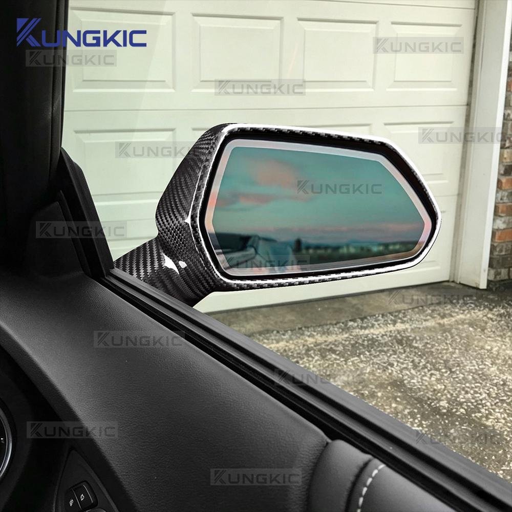 Для Chevrolet Camaro 2016 2017 2018 2019 2020 2021 2022 2023 2024 Наклейка из настоящего твердого углеродного волокна Dry Carbon Fiber Зеркало заднего вида Переднее LHD