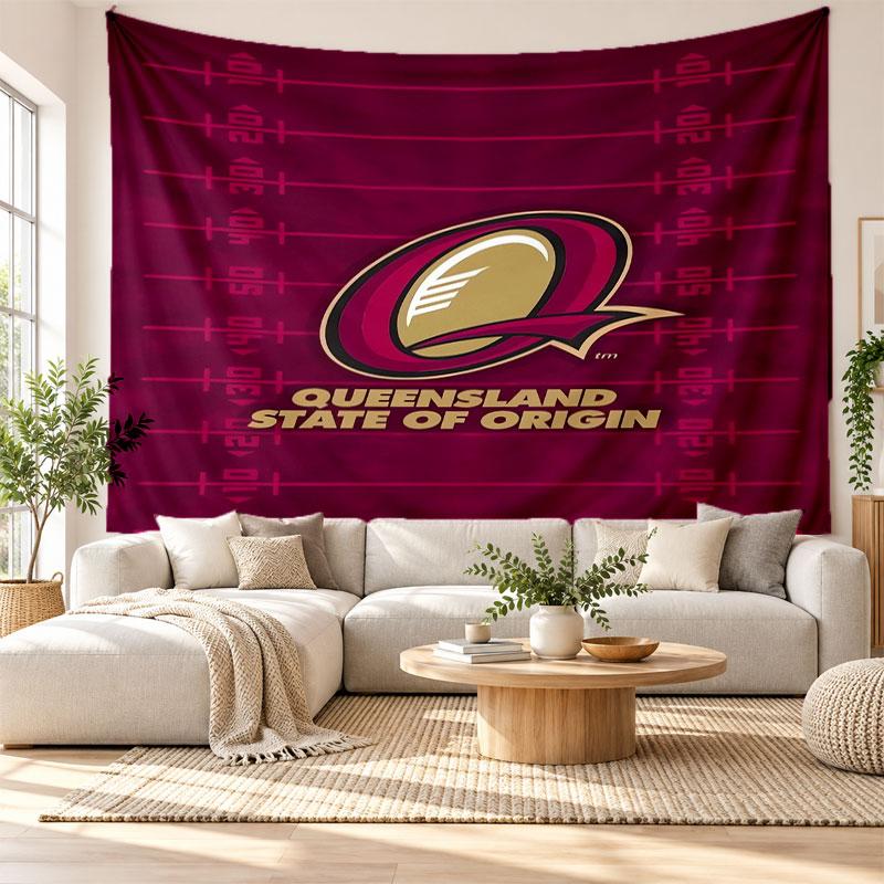 Queensland Maroons Wall Tapestry, Soft Fabric Wall Hanging, Decorative Backdrop For Bedroom Home Wall Art