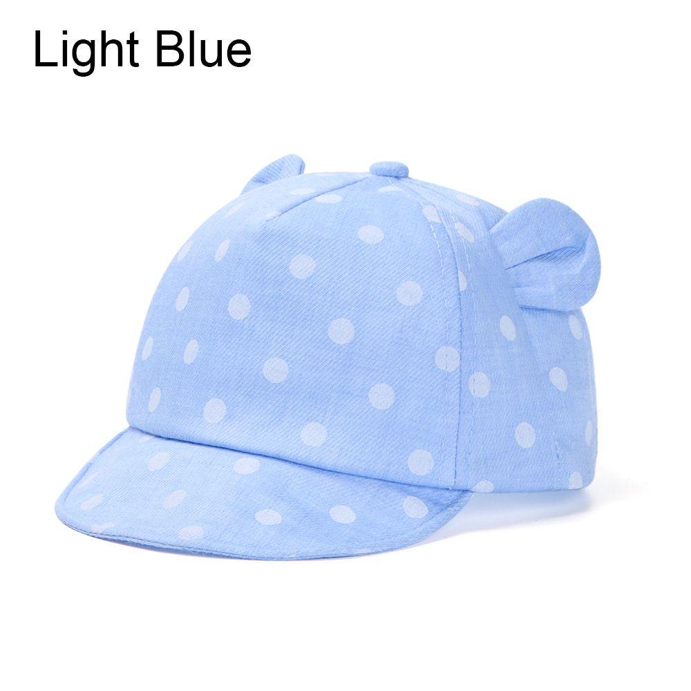 Бейсбольная кепка для девочек и мальчиков от 6 до 24 месяцев, кепка с заячьими ушками, пляжная кепка в горошек, детская солнцезащитная кепка
