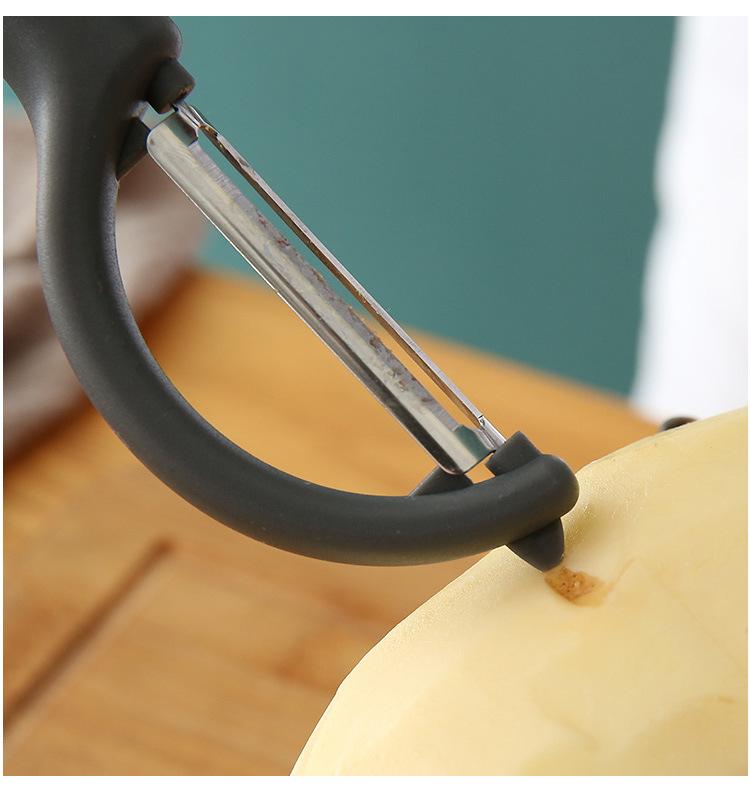 Новая овощечистка с двойными лезвиями, картофелечистка из нержавеющей стали для левшей и правшей, овощечистка с нескользящей ручкой, кухонная утварь