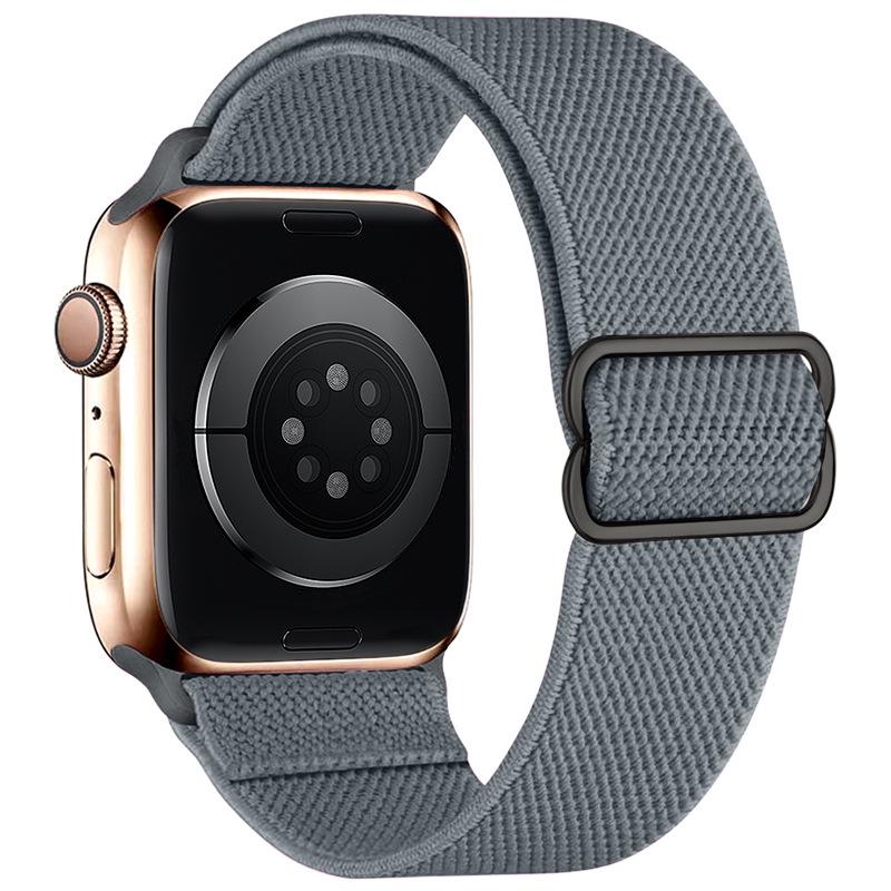 Adjustable Apple Watch Strap with Japanese Buckle - Single Loop Woven Elastic Nylon Compatible with iWatch