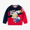 Autumn and Winter New Children's Clothing Boys Double-layer Cotton Thread Knitted Top Children's Handsome Cartoon Jacquard Pullover Sweater
