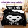 Black white animals Pattern Bedding,Quilt Set Quilt Cover Pillowcase Home Birthday Gift (1*duvet cover+2*pillowcase,without core)