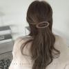 Elegant Simple Acrylic Snap Matte Hair Clips Korean Oval Hollow Up Hairpins For Lady Girl Ponytail Barrette Hair Accessories