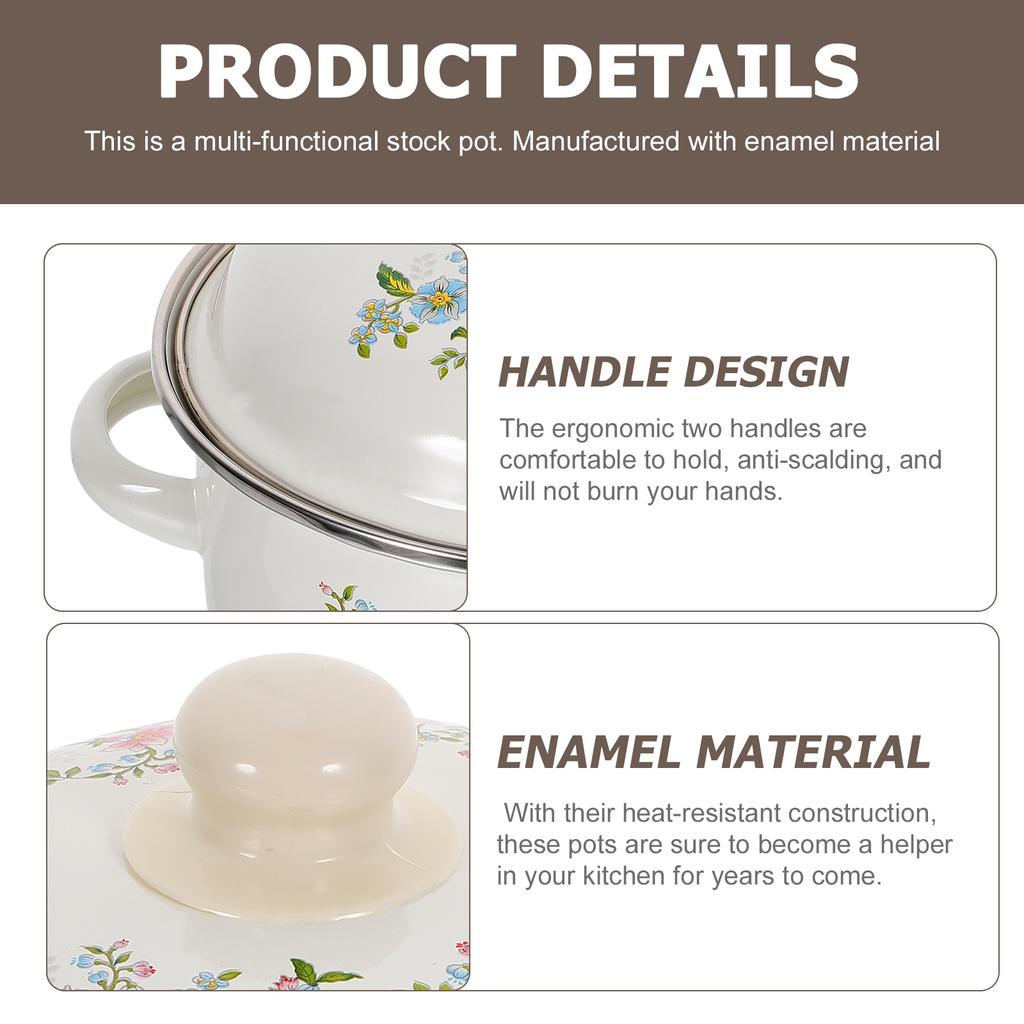 Набор из 3 эмалированных кастрюль с ручкой, маленькая кастрюля для приготовления пищи, кастрюля для супа, молочная посуда, антипригарное покрытие для лапши быстрого приготовления