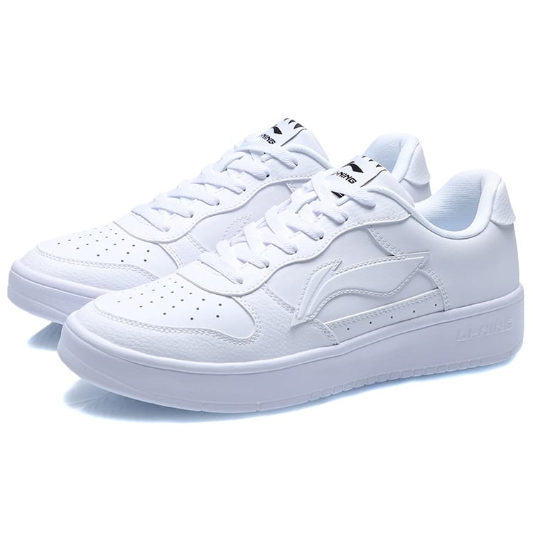Li Ning Плавающая лодка Низкие кеды для скейтборда Мужские Белые AGCS419-1