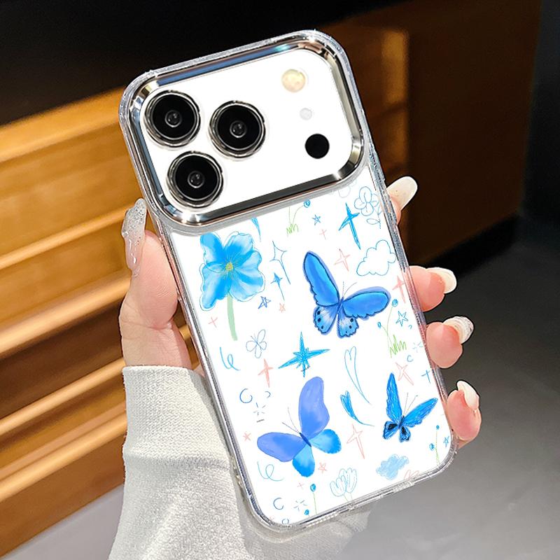 Масляная живопись Цветочный чехол Для iPhone 17 Pro Max iPhone 16 15 14 13 Pro Max 11 17e 16e Покрытие Рамка объектива Прозрачная Мягкая силиконовая задняя крышка