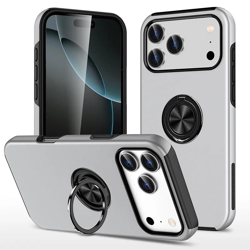 Магнитный держатель-кольцо Чехол для телефона для IPhone 17 Air 16E 16 15 14 Pro Max 13 12 Mini XS X XR 7 8 Plus Жесткий чехол Ударопрочный чехол