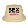 Custom Pink Sex Instructor Bucket Hat Women Unisex Fashion Summer Beach Sun Fisherman Cap