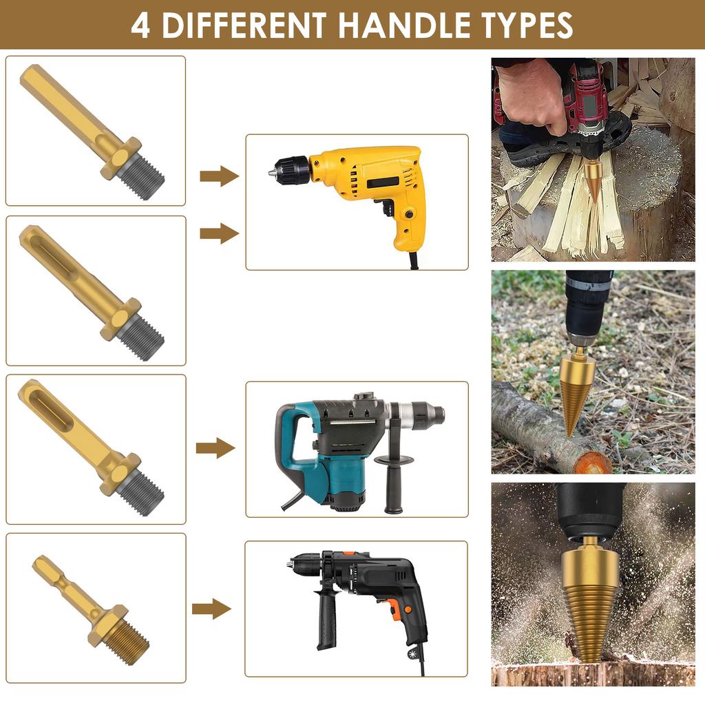 Набор сверл для колки дров, портативный колун для дров, экономящий время инструмент для колки дров, деревообрабатывающий инструмент для кемпинга на открытом воздухе