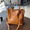 Ретро однотонная сумка из коровьей кожи, женская простая сумка большой вместимости, сумки на плечо из натуральной кожи