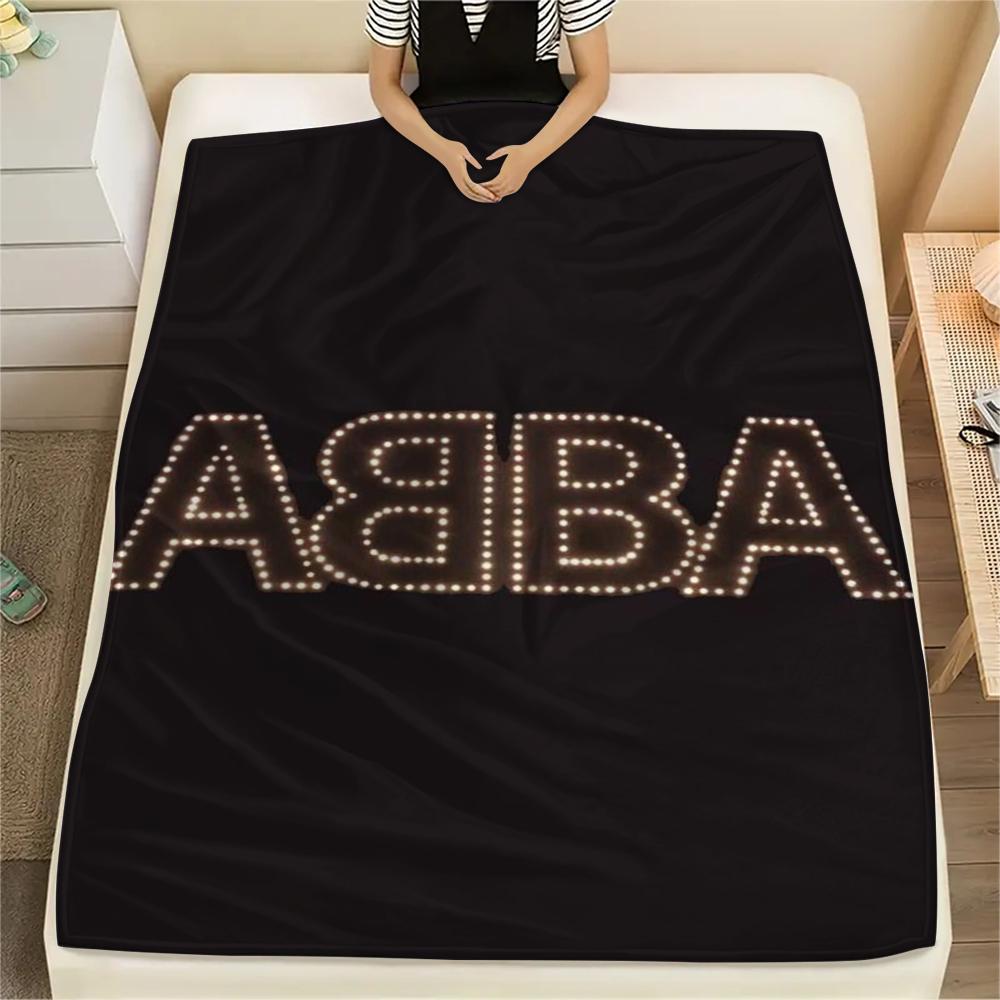 1PC ABBA Print Flannel Blanket, High quality Comfortable for All Seasons, Home Decor, Warmth and Comfort, Perfect for Christmas Gifts