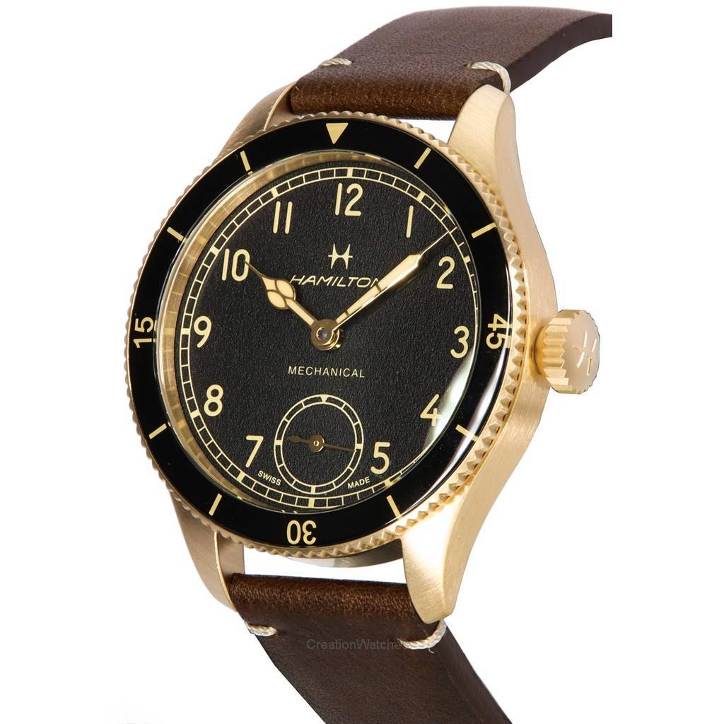 Hamilton Khaki Aviation Pilot Pioneer Bronze Black Dial Mechanical H76709530 100M Мужские часы