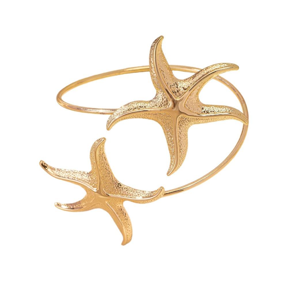 Metal Wide Open Bangle Multi Style Flower Bracelet Elegant Armlet Hand Jewelry