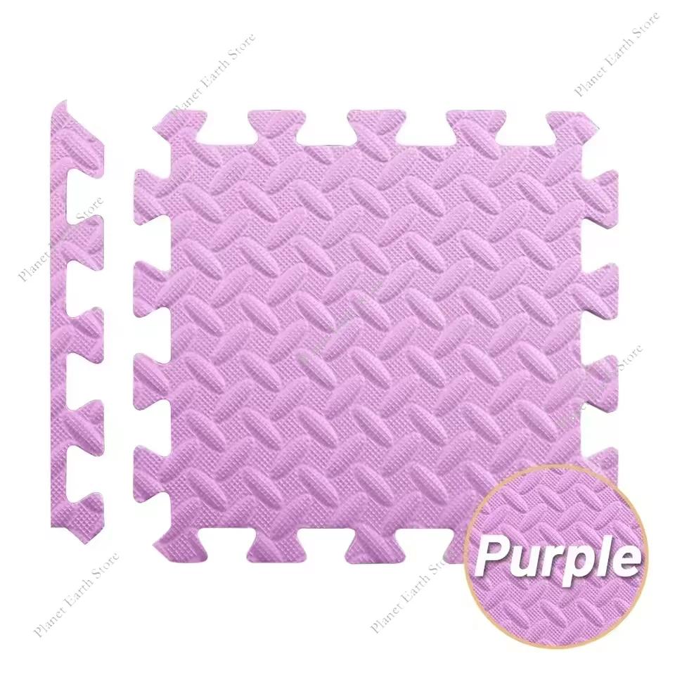 12 шт. Коврик-пазл для фитнеса 30*30*1 см Ева Соединяющиеся напольные плитки из пены для домашнего спортзала Напольные коврики для тренажеров с бортиком