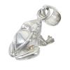 Shinjuku Gin No Kura Green Frog Silver 925 Pendant Top (Chain Not Included) Women's Necklace Charm Frog Miniature Lucky Charm for Work Luck