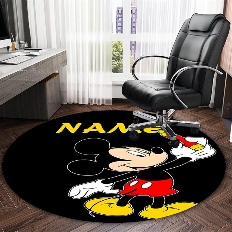 Customizable M-Mickey (13) Round Non-Slip Carpet - Ideal for Garden, Picnic, Office, Perfect for Decoration, Suitable For All Seasons
