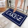 Anchor Navy Blue Door Mat - Life Is Better At The Lake Mat - Funny Kitchen & Bathroom Rug 23.6" X 15.7"