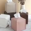 Modern Pu Leather Square Tissue Box Holder Tissue Box Cover Decorative Holder Organizer For Bathroom Bedroom Office Desk Car