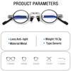 Metal Portable Folding Reading Glasses Vintage Round Square Foldable Presbyopia Eyeglasses Anti-blue Light Eyewear with Cases