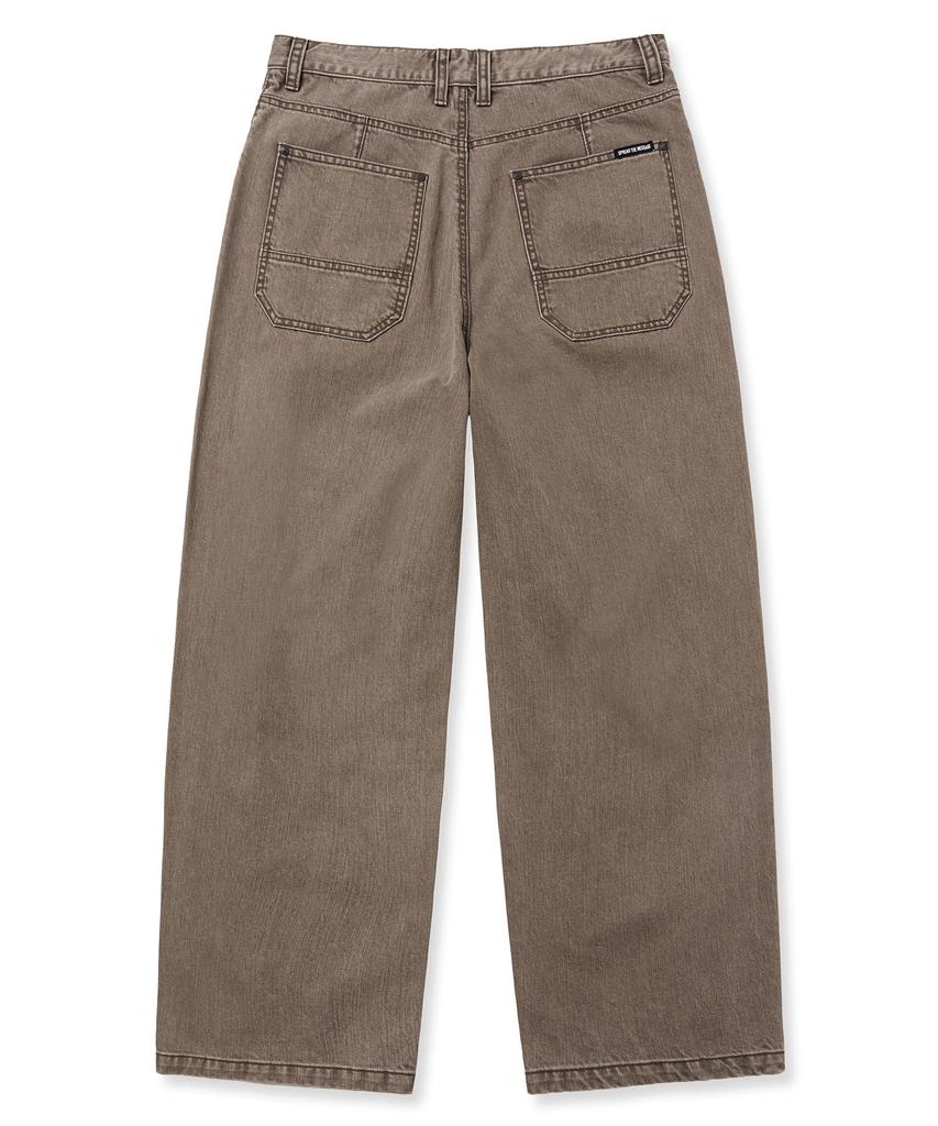 BROWNBREATH Curved Denim Pants - Beige