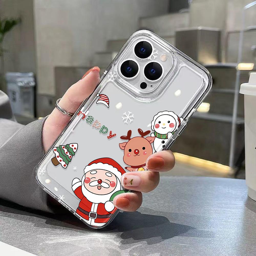 Рождественский чехол для iPhone 11 13 XR 15 Pro Max 12 16 Pro Max для iPhone 14 7 8 Plus XS Max Samsung A15 A55 A05 Redmi 12 13C 13 Huawei Mate 30 40