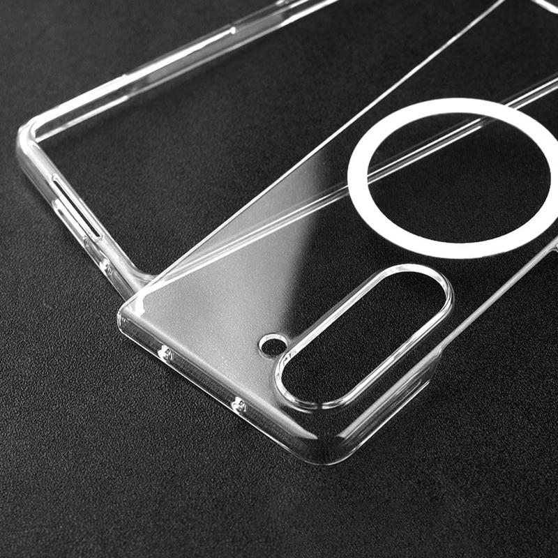 Защитный чехол с защитой от царапин для Samsung Galaxy Z Fold 7 4 5 6 SE W25, прозрачный, с MagSafe, складной, усиленная прочность, поликарбонатная крышка