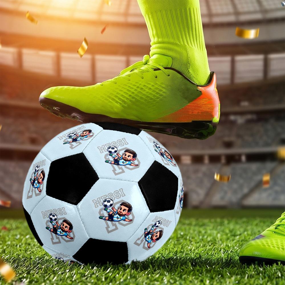Customize your picture of a size 5 soccer ball, machine-stitched, suitable for indoor/outdoor training and matches.